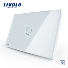 EE. UU. / AU estándar Livolo hizo interruptor de pared de cristal blanco cristalino moda interruptor remoto a prueba de fuego de calidad superior VL-C301R-81